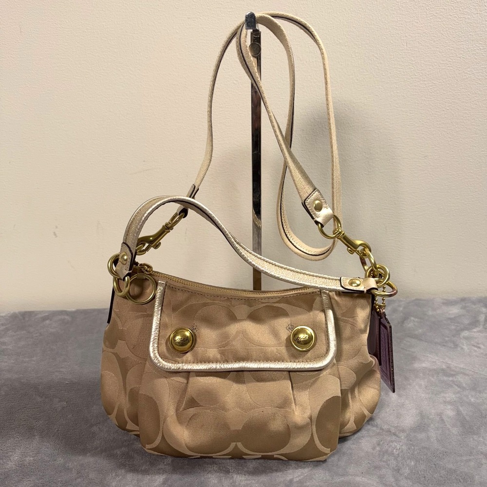 Coach Poppy Signature Handbag Purse Crossbody Shoulder Sateen Groovy 13833
